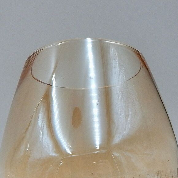 Pier 1 One Golden Luster Amber Crackle Mouth Blown Balloon Red Wine Glass Set/3 - Picture 7 of 10